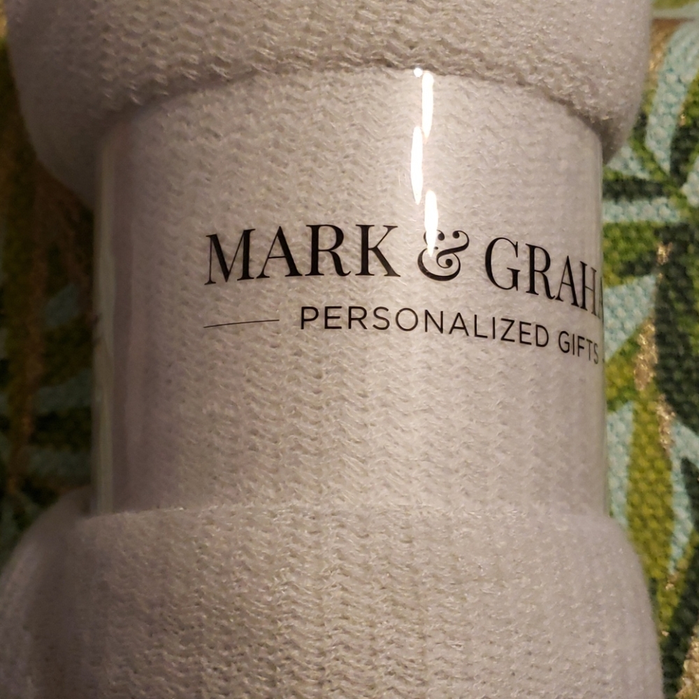 *NEW*Mark & Graham Throw in Grey and white